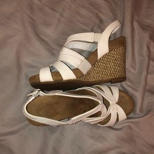 White wedge sandals